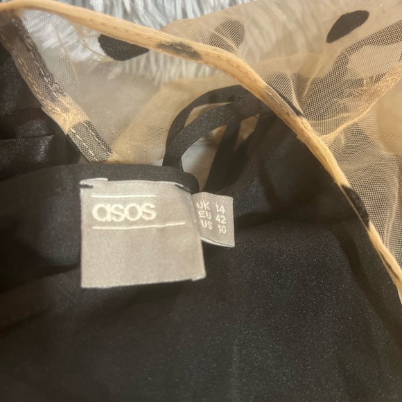 Asos Polka Dot Mesh Overlay Dress - Picture 8 of 10